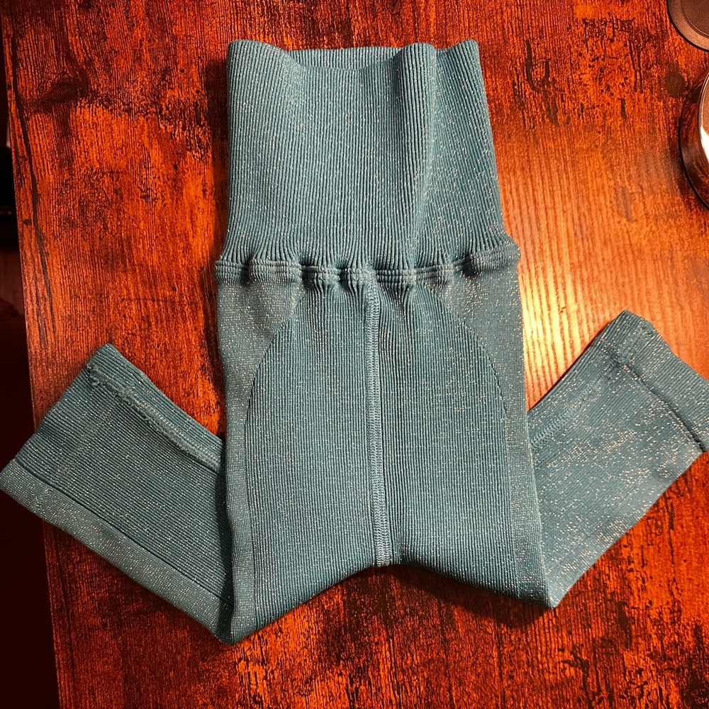 NWOT Free People Happiness Runs Lurex Biker Shorts